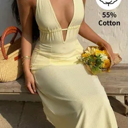 Vestido amarillo pastel