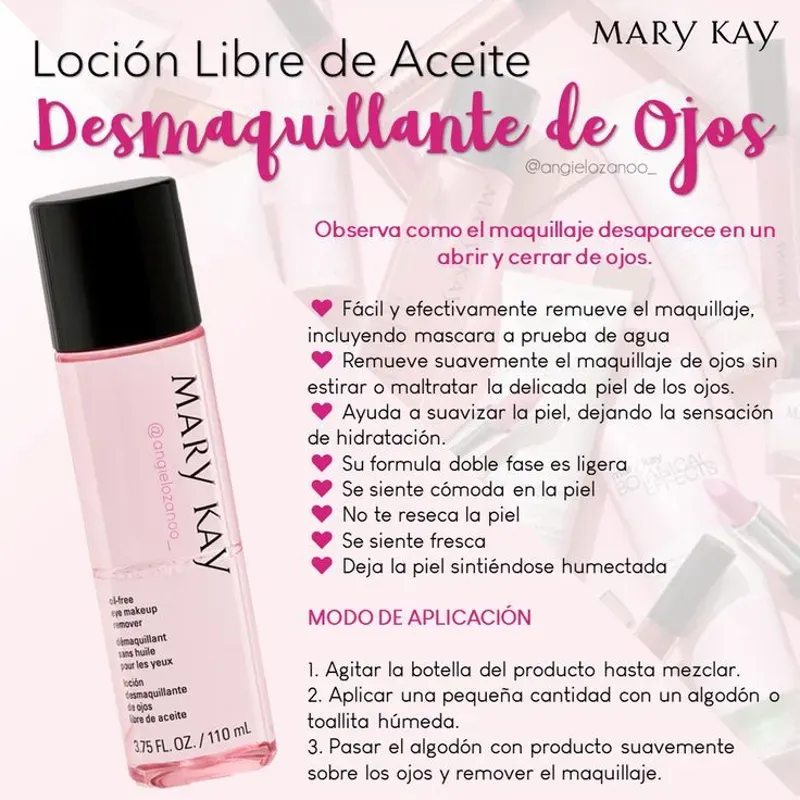 Locion Desmaquillante de Ojos Libre de Aceite Mary Kay 