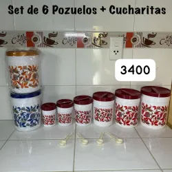 Set de pozuelos 6 piezas + cucharitas