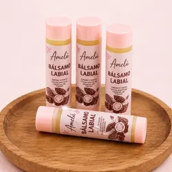 Bálsamo Labial de coco, cacao y aceite esencial de fresa