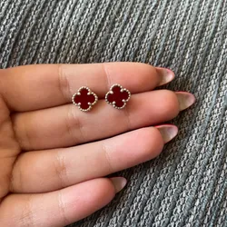 Aretes Van Cleef Rojo vino