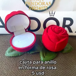 Cajita en forma de rosa roja grande