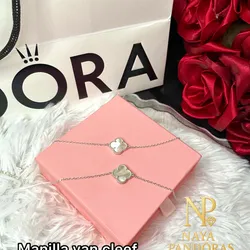 Manillas Van Cleef de 1 Flor Blanca