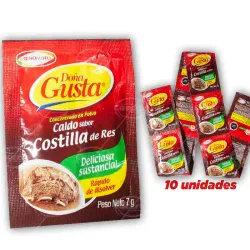 Caldo sabor Costilla de Res Doña Gusta (10 sobres de 7 g)