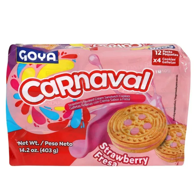 Galletas Carnaval de Goya sabor Fresa (12 paquetes x 32 g)