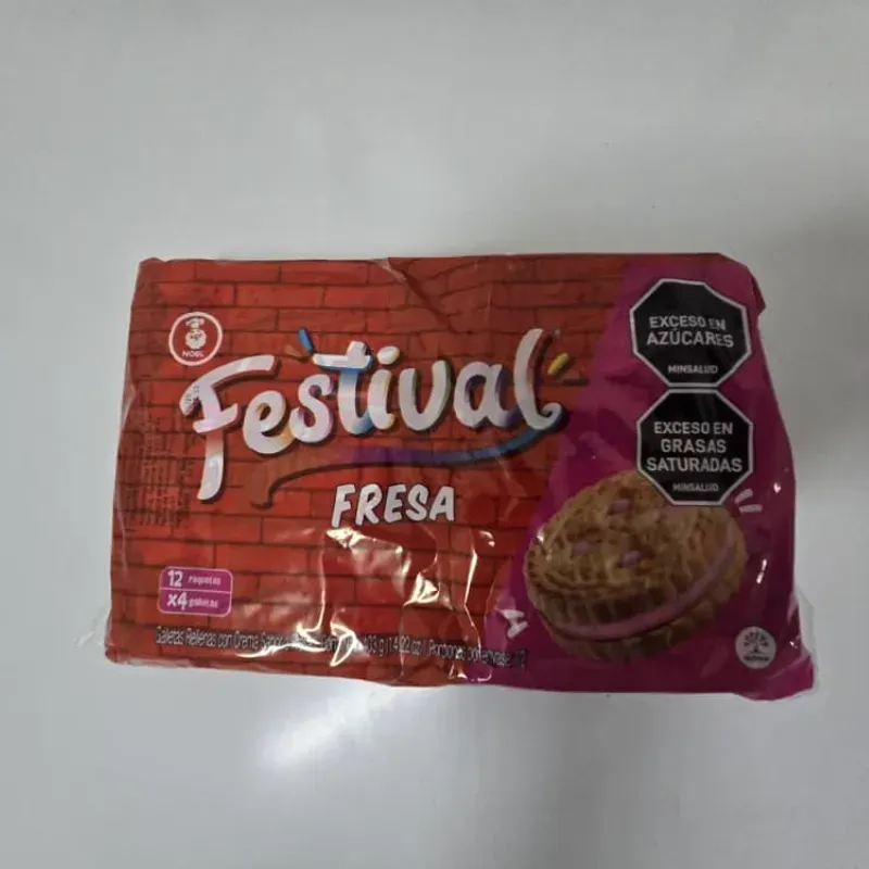 Galletas de Vainilla Festival con crema sabor Fresa (403 g)