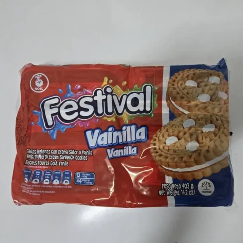 Galletas de Vainilla Festival con crema sabor Vainilla (403 g)