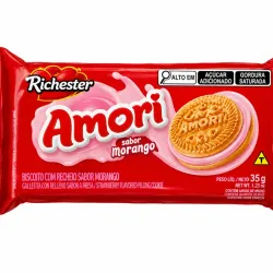 Galletas Richester Amori rellenas de chocolate y fresa (35,6 g)