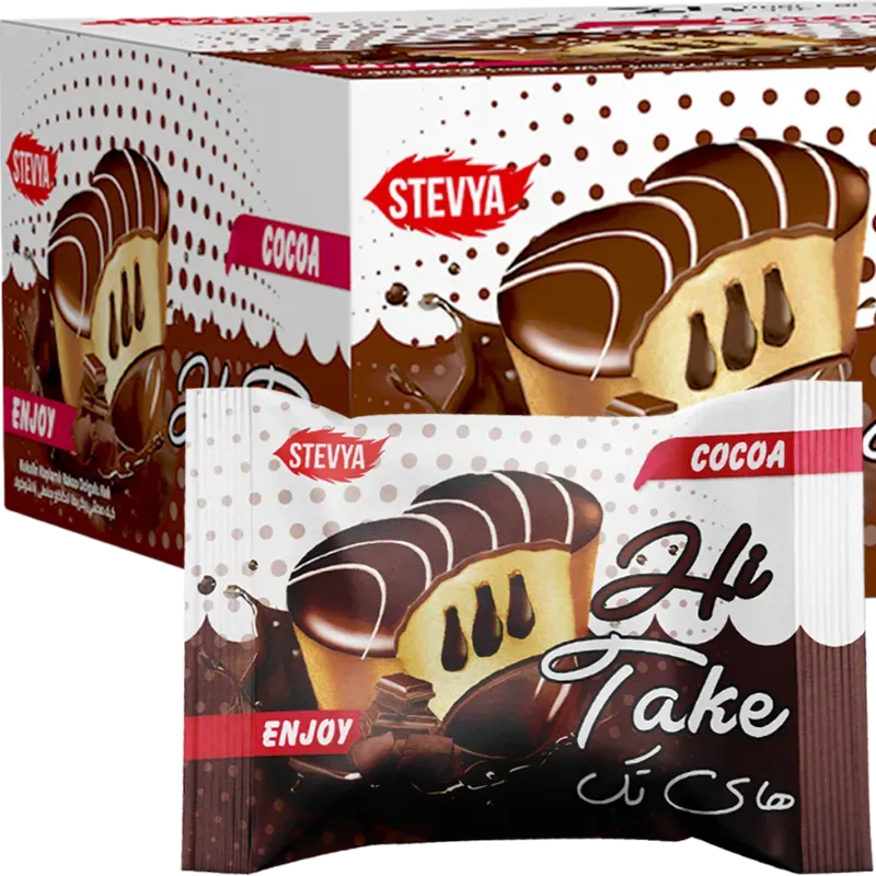 Hi Take Pastel relleno de cacao con cobertura de Chocolate (45 g. x 24 Unidades)
