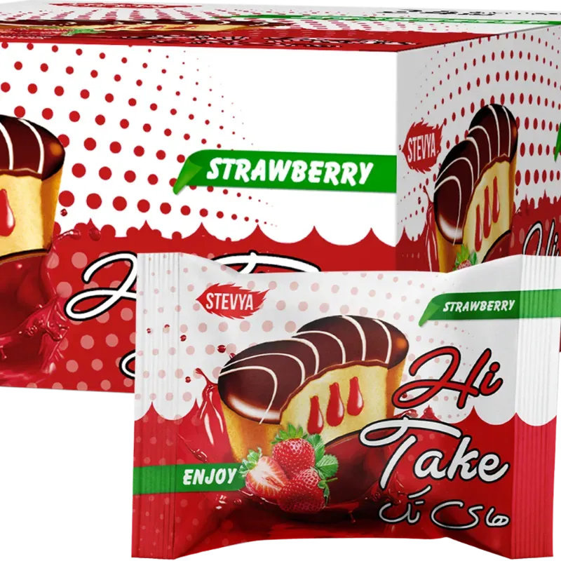 Hi Take. Pastel Relleno De Fresa (45 g x 24 Unidades)