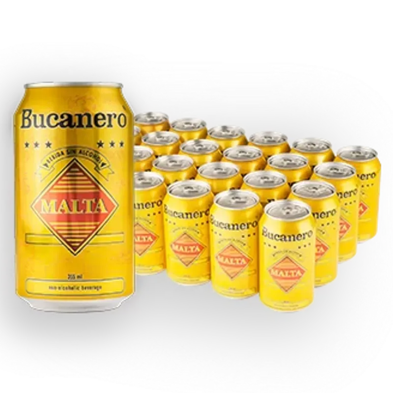 Malta Bucanero. 355 ml, Sin Alcohol (24 Unidades)