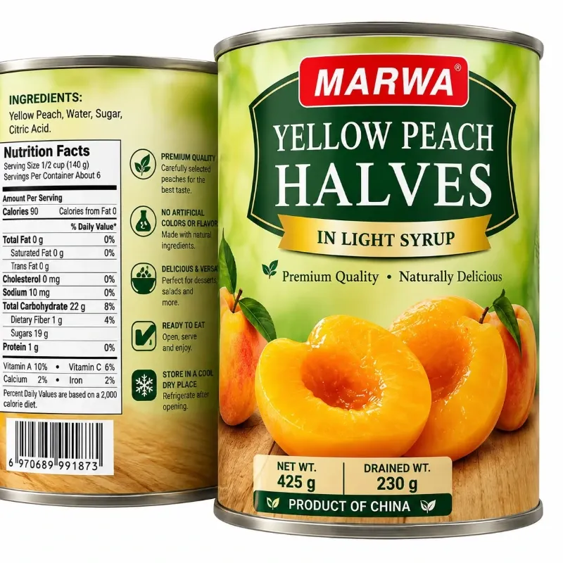 Mitades de Melocotón amarillo en almíbar (425 gr)