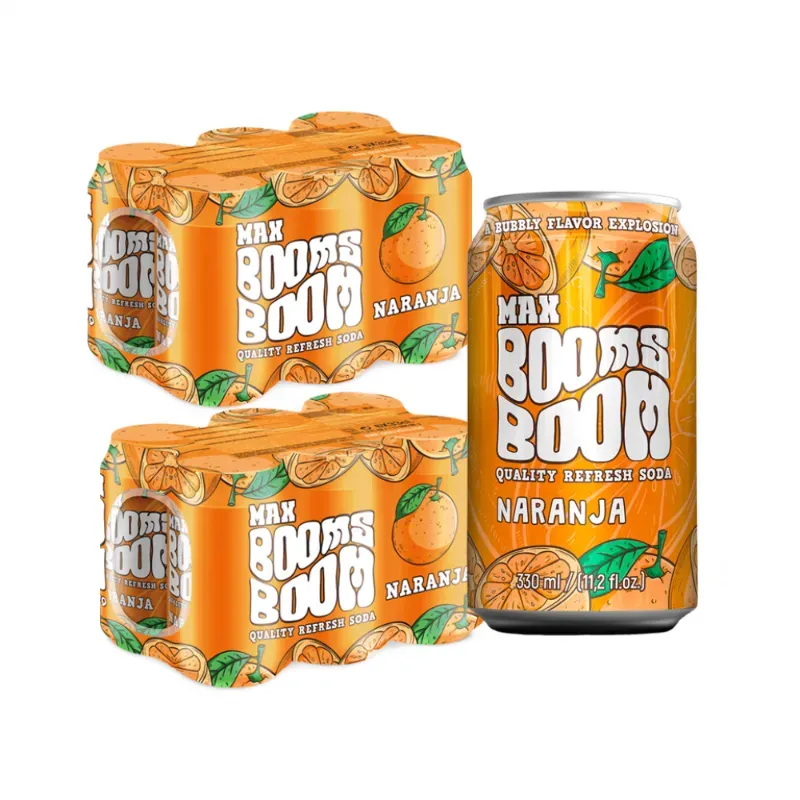 Refresco Max Booms Boom Naranja (330 ml. x 24 Unidades)