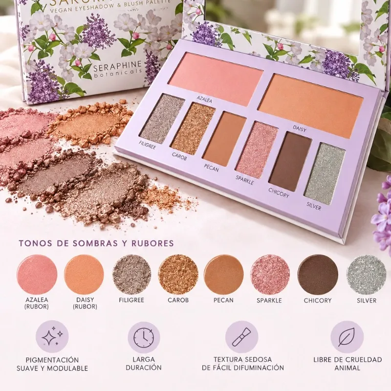Paleta Vegana de Sombras y Rubores