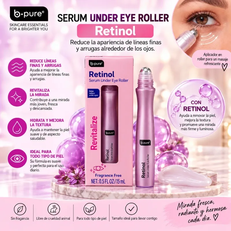 Retinol Serum Under Eye Roller – 15 ml.