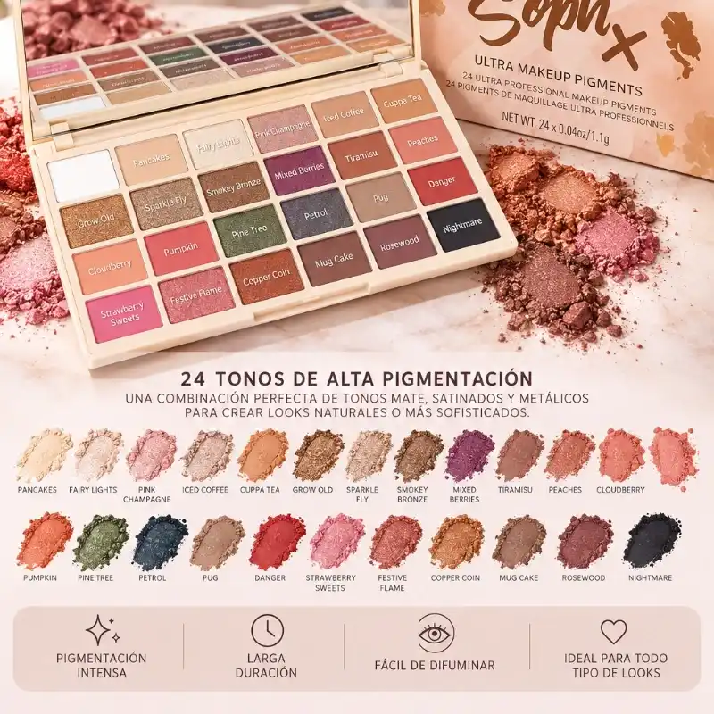 Revolution Makeup Soph X Ultra Makeup Pigments – Paleta de 24 Sombras