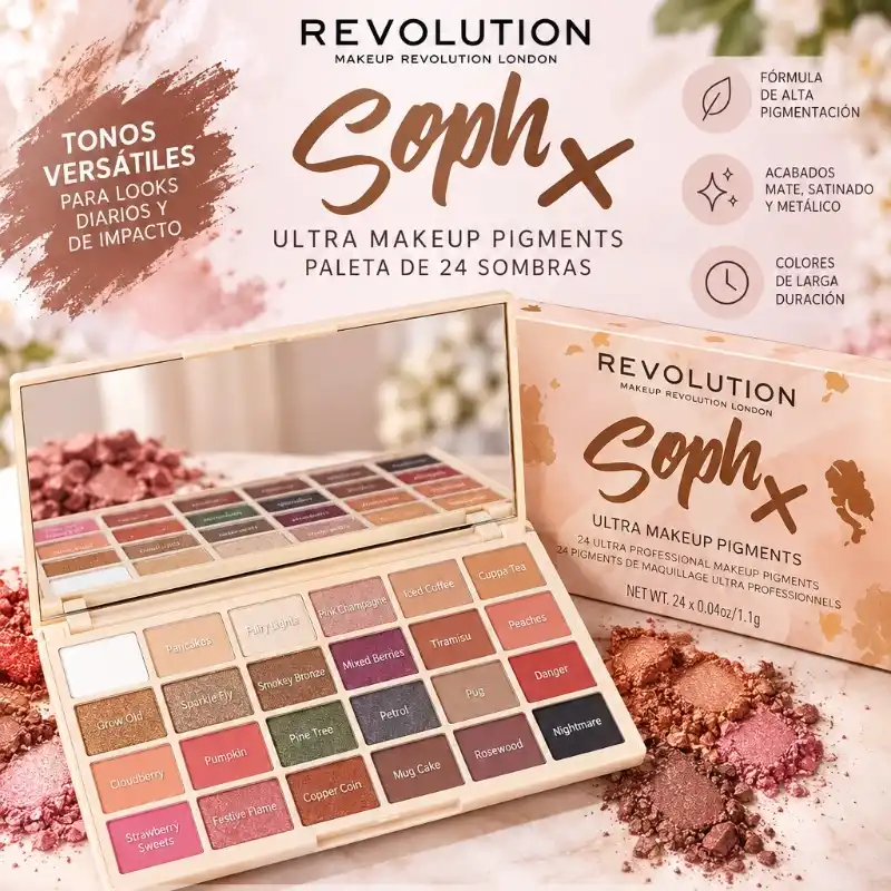 Revolution Makeup Soph X Ultra Makeup Pigments – Paleta de 24 Sombras