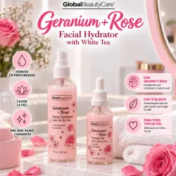 Set facial de te blanco y rosas