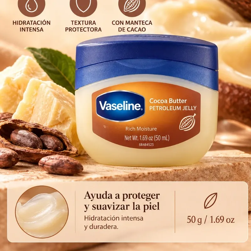 Vaseline Cocoa Butter Gelatina de Petróleo de 50 g