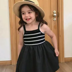 CONJUNTO 2 PZS PARA NIÑA NEGRO LINEA A TIRANTES FINOS