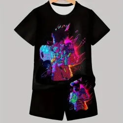 CONJUNTO 2 PZS PARA NIÑO	NEGRO IMAGEN MULTICOLOR 