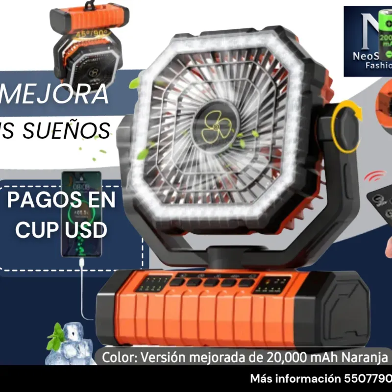 VENTILADOR PORTÁTIL RECARGABLE 