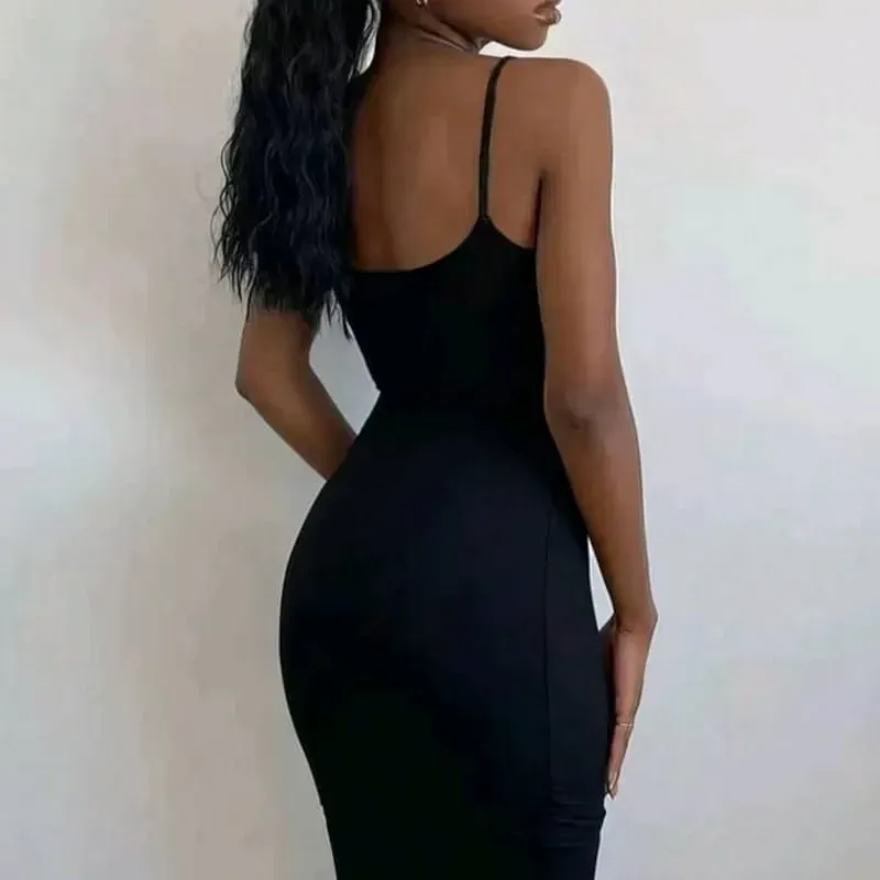 VESTIDO PARA MUJER	NEGRO AJUSTADO TIRANTES FINOS