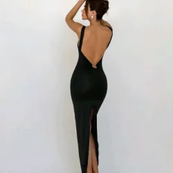 VESTIDO PARA MUJER	NEGRO ESPALADA DESCUBIERTA