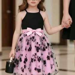 VESTIDO PARA NIÑA	NEGRO Y ROSADO TIRANTES