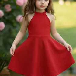 VESTIDO PARA NIÑA	ROJO, LINEA A