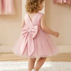 VESTIDO PARA NIÑA	ROSA, LAZO ESPALDA