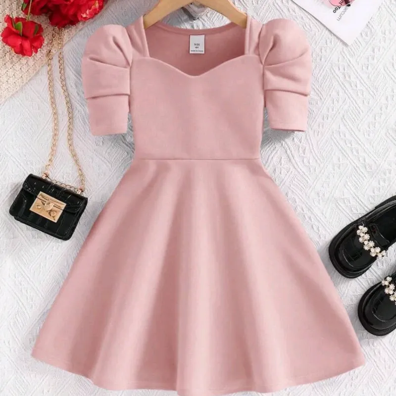 VESTIDO PARA NIÑA	ROSA VIEJO CON MANGAS