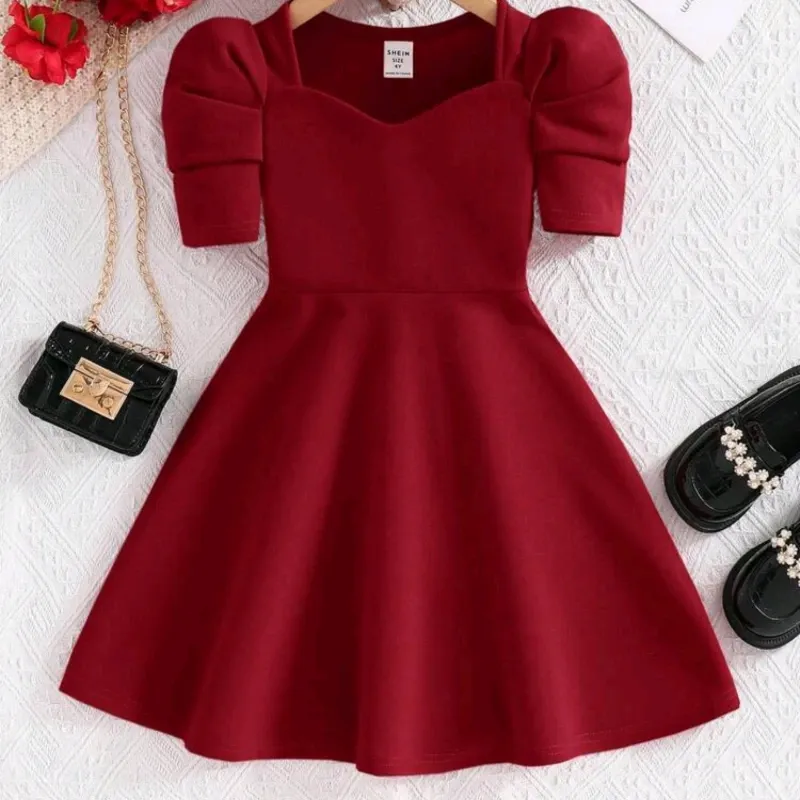 VESTIDO PARA NIÑA	ROSA VIEJO CON MANGAS