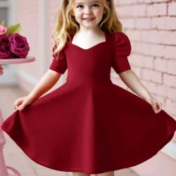 VESTIDO PARA NIÑA	ROSA VIEJO CON MANGAS