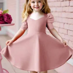 VESTIDO PARA NIÑA	ROSA VIEJO CON MANGAS