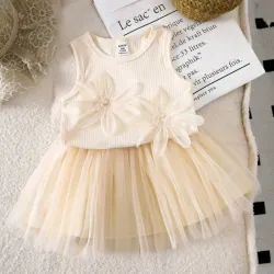 CONJUNTO 2 PZS PARA NIÑA	ALBARICOQUE SAYA MALLA CA-01