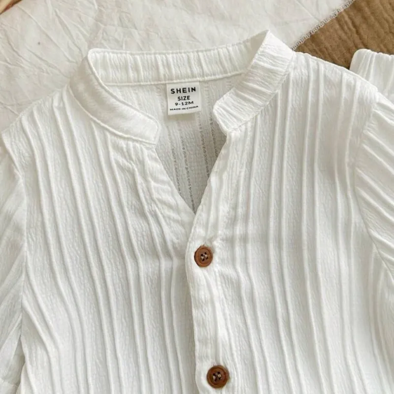 CONJUNTO 2 PZS PARA NIÑO	BLANCO, CAMISA PANTALON CO-08