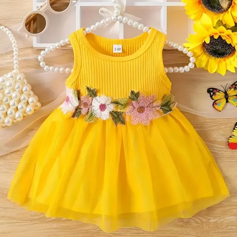 VESTIDO DE NIÑA	AMARILLO TUL 19108