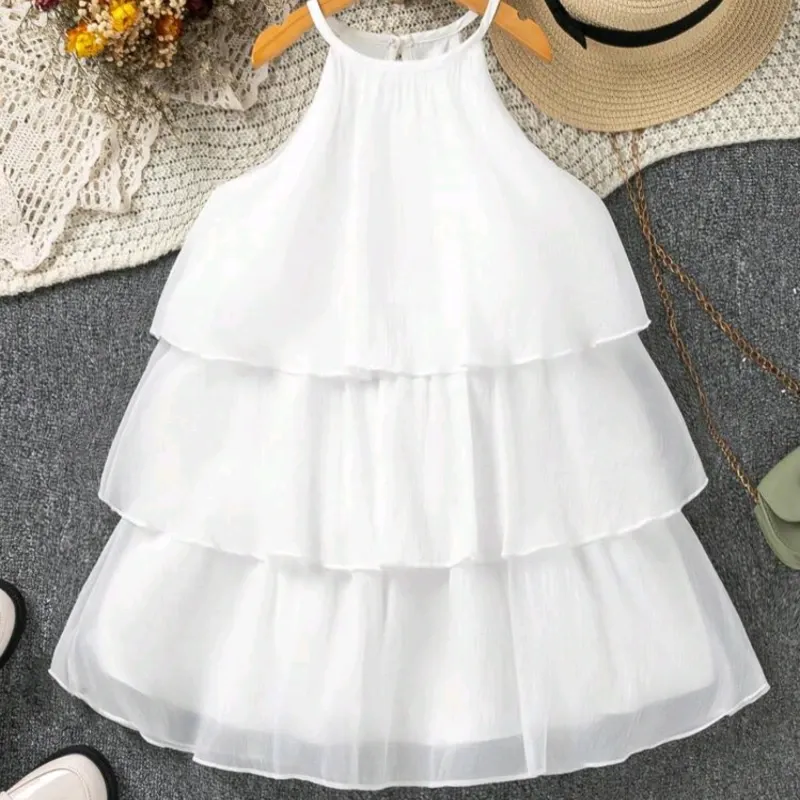 VESTIDO PARA NIÑA	BLANCO, VARIOS NIVELES VA-26