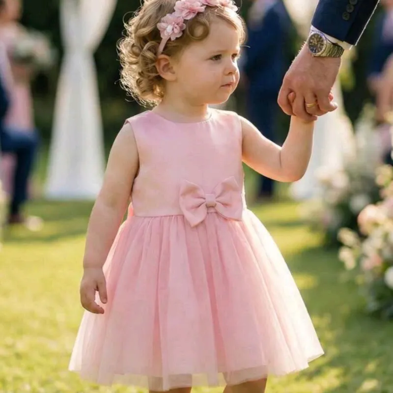 VESTIDO PARA NIÑA	ROSA, LAZO ESPALDA VA-12
