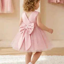 VESTIDO PARA NIÑA	ROSA, LAZO ESPALDA VA-12