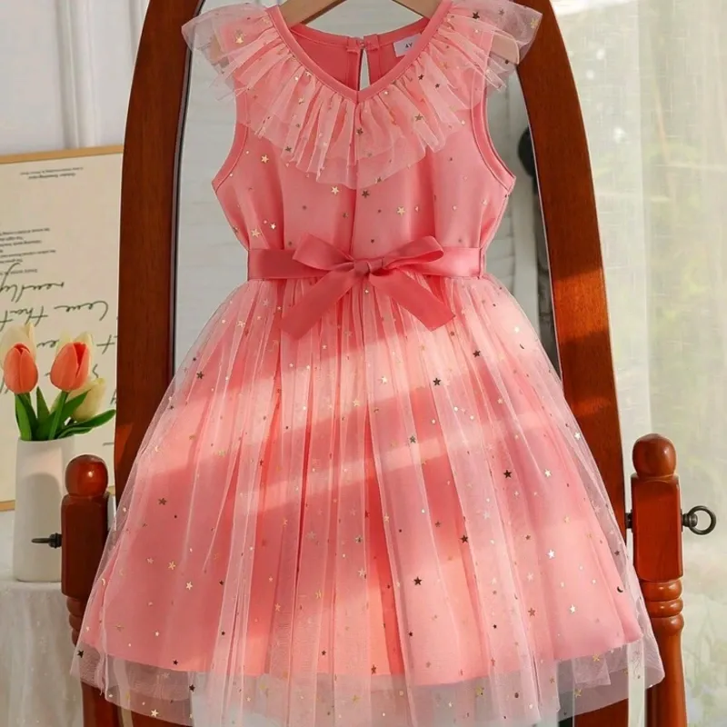 VESTIDO PARA NIÑA	ROSADO SANDIA CUELLO V VA-07