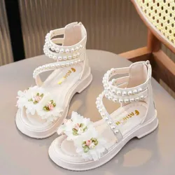ZAPATOS PARA NIÑA	SANDALIAS BEIGE PERLAS SA-04