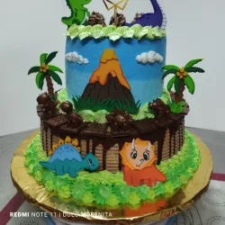 Cake con temática de dinosaurio 