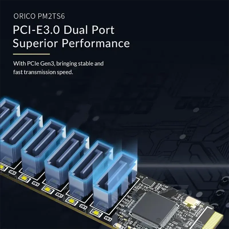 Adaptador M.2 NVMe a 6x SATA 6Gb/s PCIe 3.0 (2280)