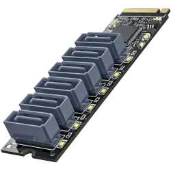 Adaptador M.2 NVMe a 6x SATA 6Gb/s PCIe 3.0 (2280)