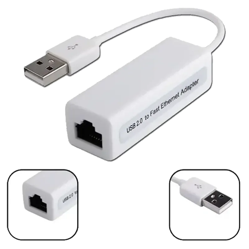 Adaptador USB a RJ45 Fast Ethernet 10/100 Mbps