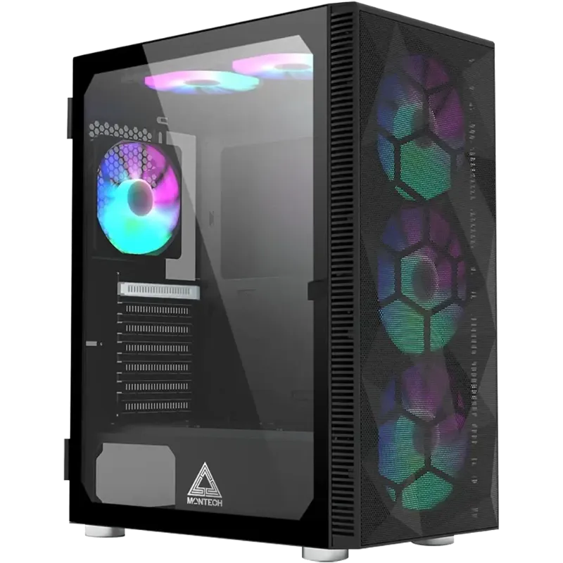 Chasis Gaming Montech X3 Mesh RGB con 6 Ventiladores