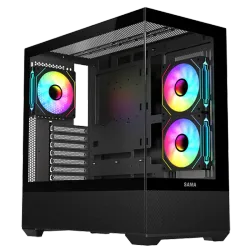 Chasis Gaming SAMA Neview SV02 Panorámico 270° ARGB con 3 Ventiladores