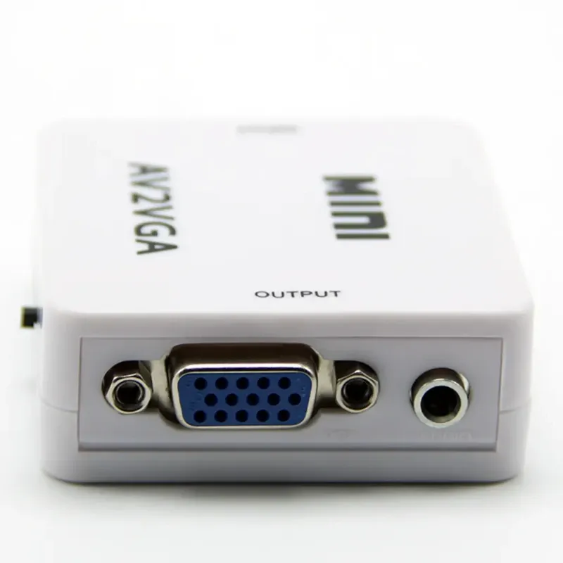 Convertidor AV (RCA) a VGA + Audio 1080p Unidireccional